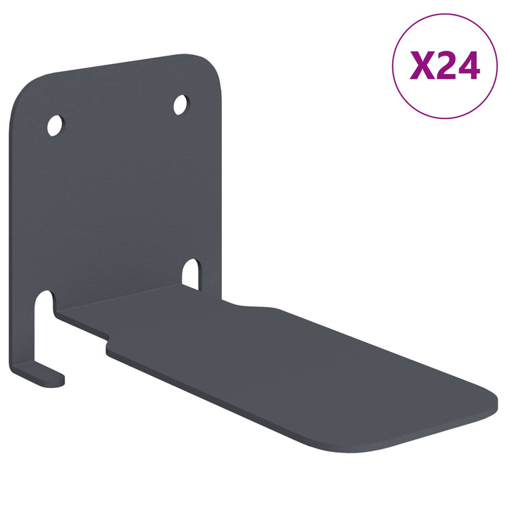 Svævende hylde med hylde 24 pcs Antracit 6 x 10,8 x 6,6 cm