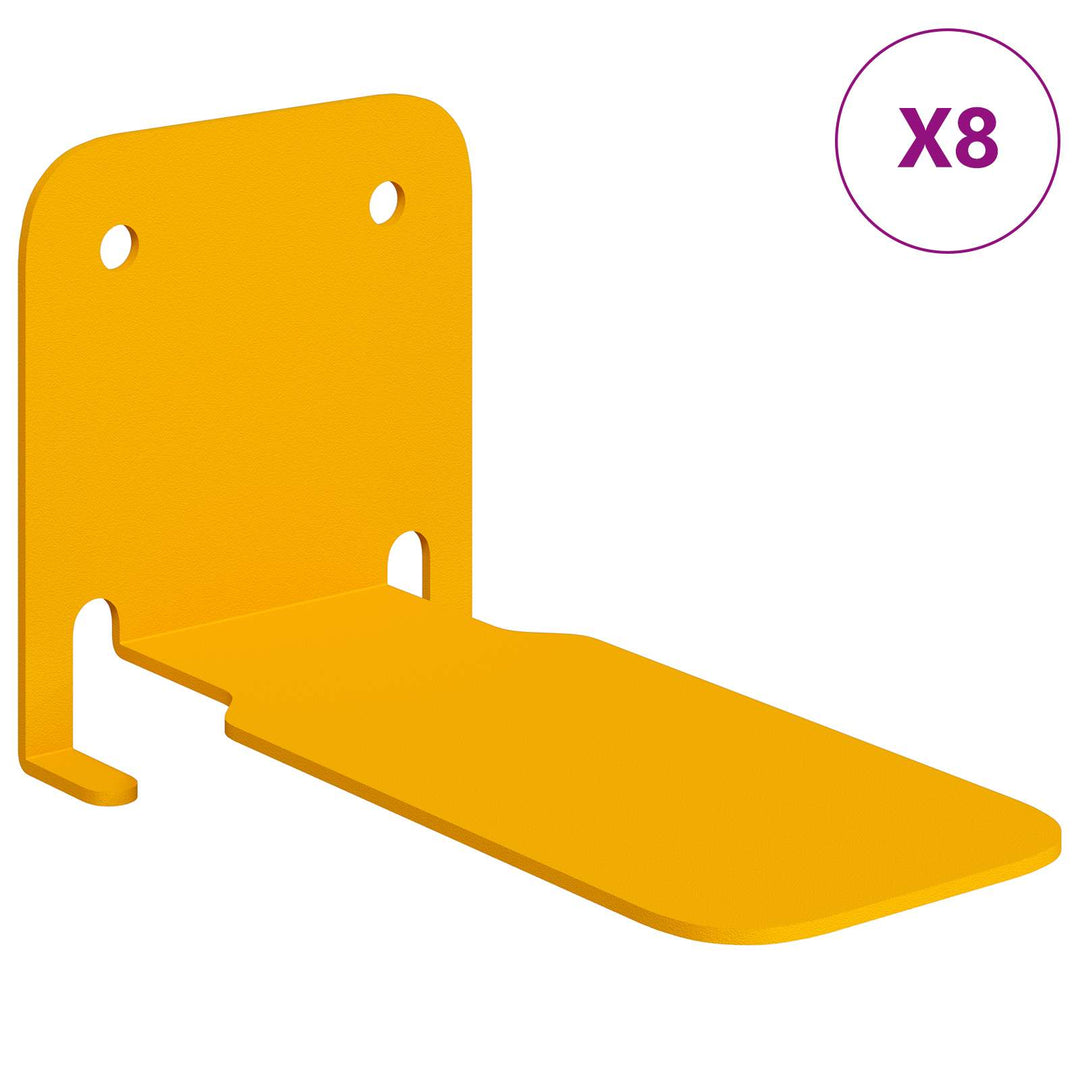 Svævende hylde med hylde 8 pcs Sennepsgul 6 x 10,8 x 6,6 cm