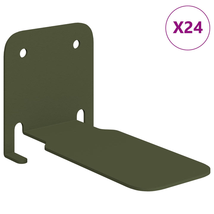 Svævende hylde med hylde 24 pcs Oliven grøn 6 x 10,8 x 6,6 cm