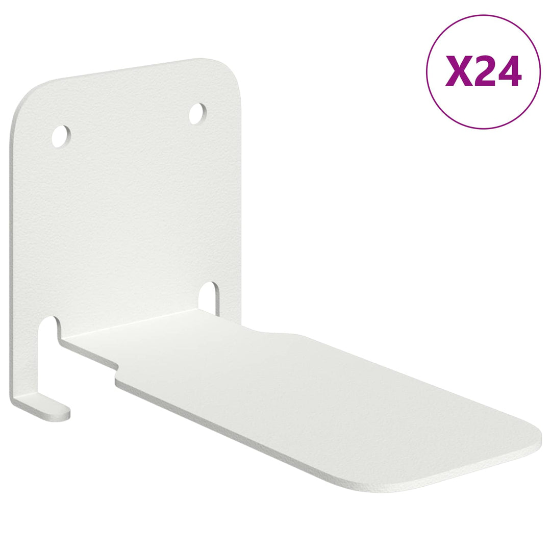 Svævende hylde med hylde 24 pcs Hvid 6 x 10,8 x 6,6 cm