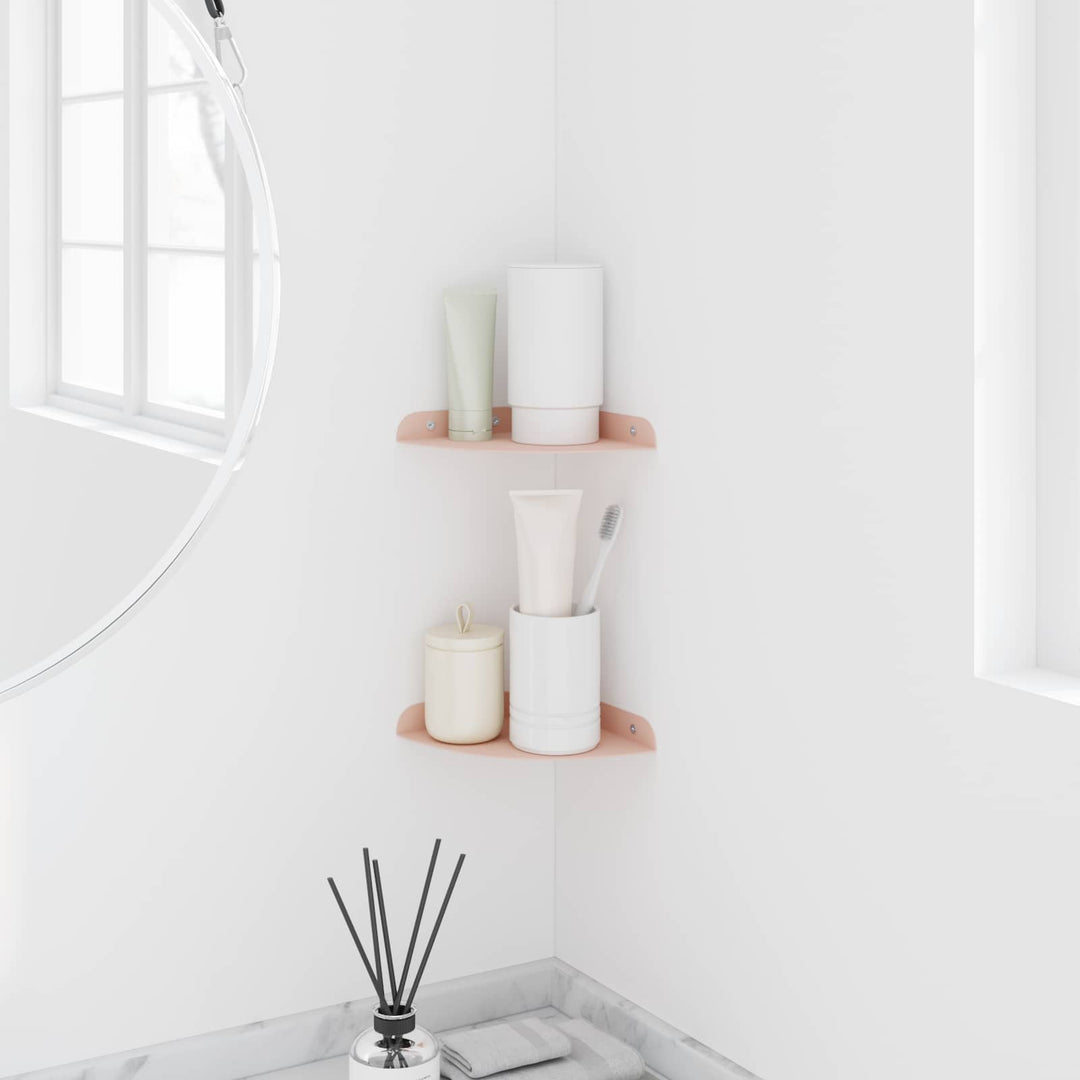Svævende hylde med hylde 2 pcs Lyserød 15 x 15 x 2 cm