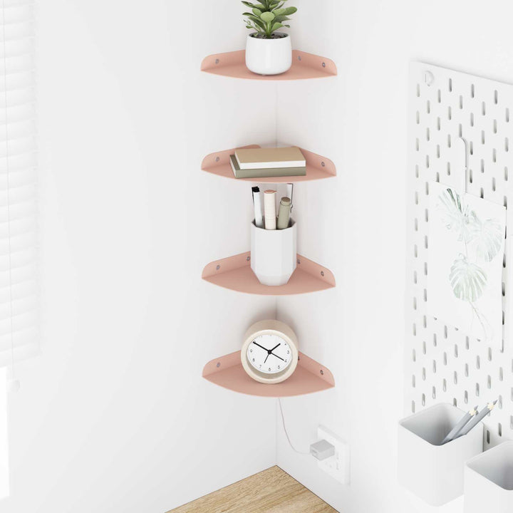 Svævende hylde med hylde 4 pcs Lyserød 15 x 15 x 2 cm