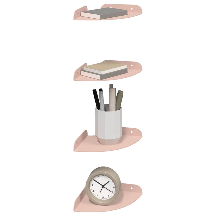 Svævende hylde med hylde 4 pcs Lyserød 15 x 15 x 2 cm