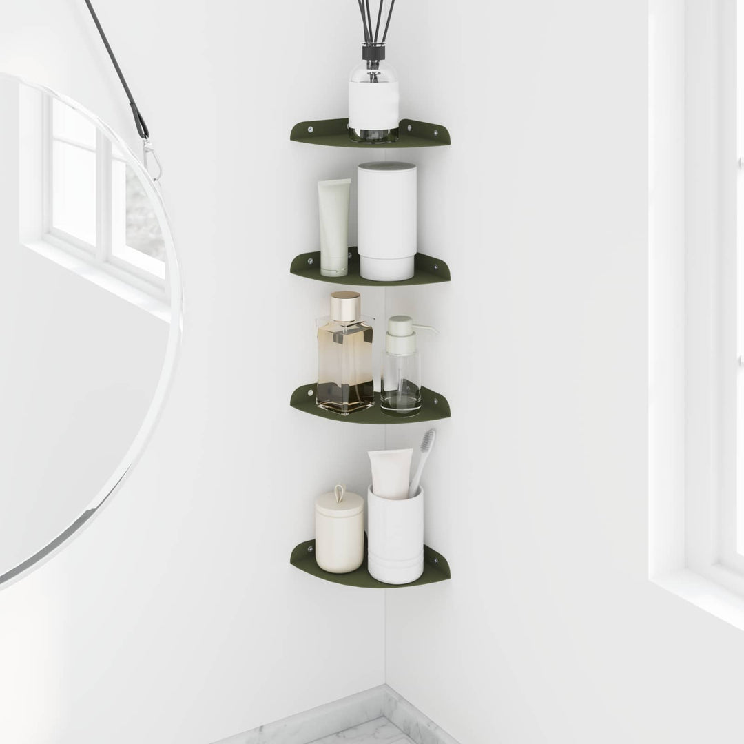 Svævende hylde med hylde 4 pcs Oliven grøn 15 x 15 x 2 cm