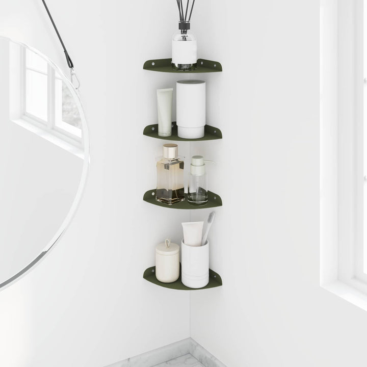 Svævende hylde med hylde 4 pcs Oliven grøn 15 x 15 x 2 cm