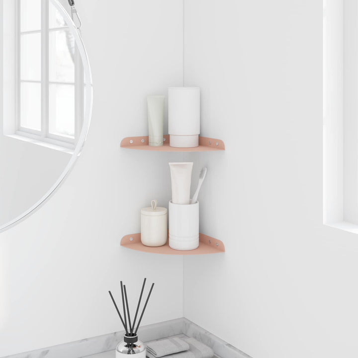 Svævende hylde med hylde 2 pcs Lyserød 18 x 18 x 2 cm