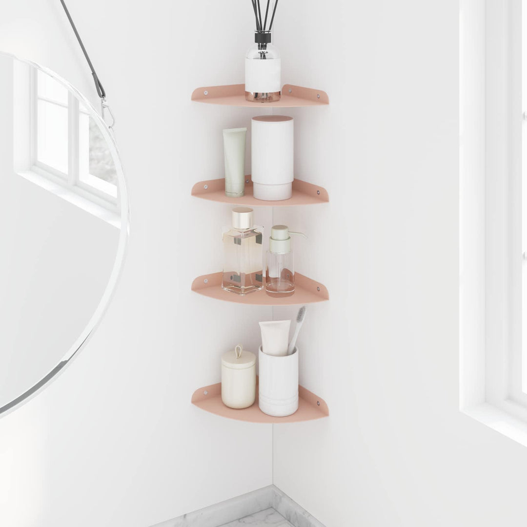 Svævende hylde med hylde 4 pcs Lyserød 18 x 18 x 2 cm