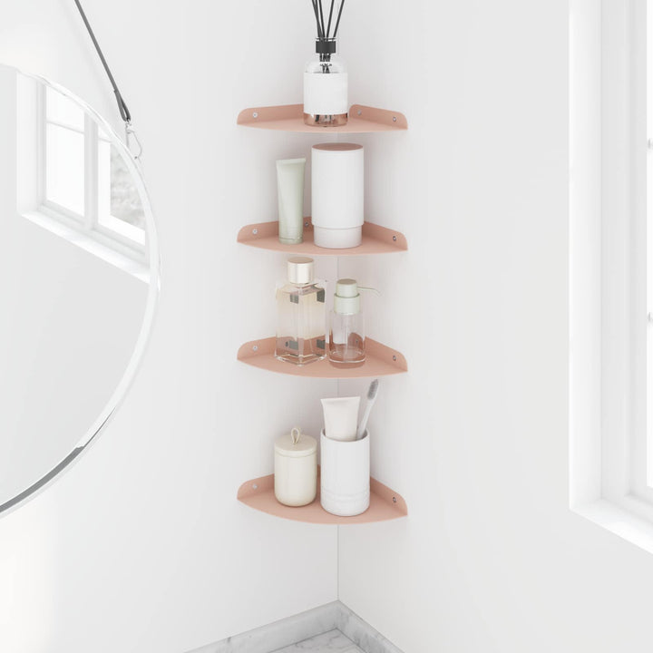 Svævende hylde med hylde 4 pcs Lyserød 18 x 18 x 2 cm