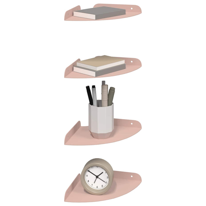 Svævende hylde med hylde 4 pcs Lyserød 18 x 18 x 2 cm