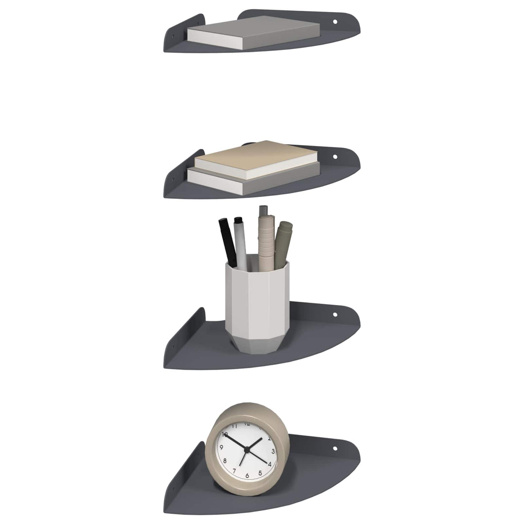 Svævende hylde med hylde 4 pcs Antracit 18 x 18 x 2 cm