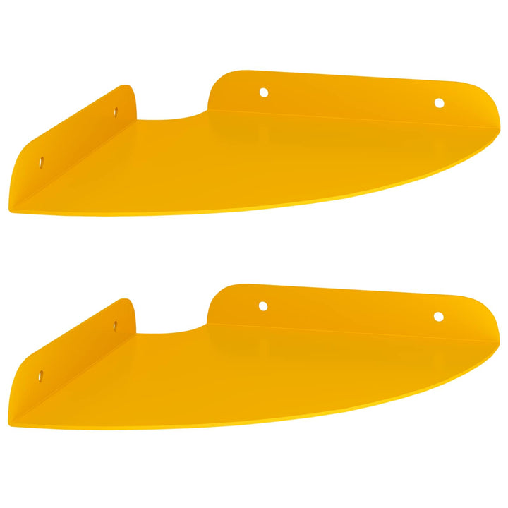Svævende hylde med hylde 2 pcs Sennepsgul 18 x 18 x 2 cm