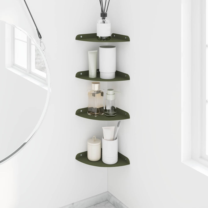 Svævende hylde med hylde 4 pcs Oliven grøn 18 x 18 x 2 cm