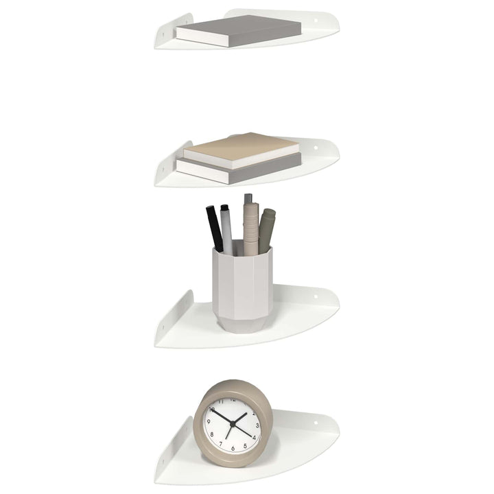 Svævende hylde med hylde 4 pcs Hvid 18 x 18 x 2 cm