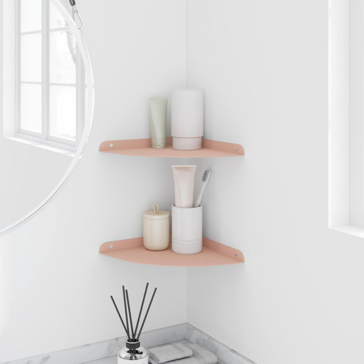 Svævende hylde med hylde 2 pcs Lyserød 24 x 24 x 2 cm