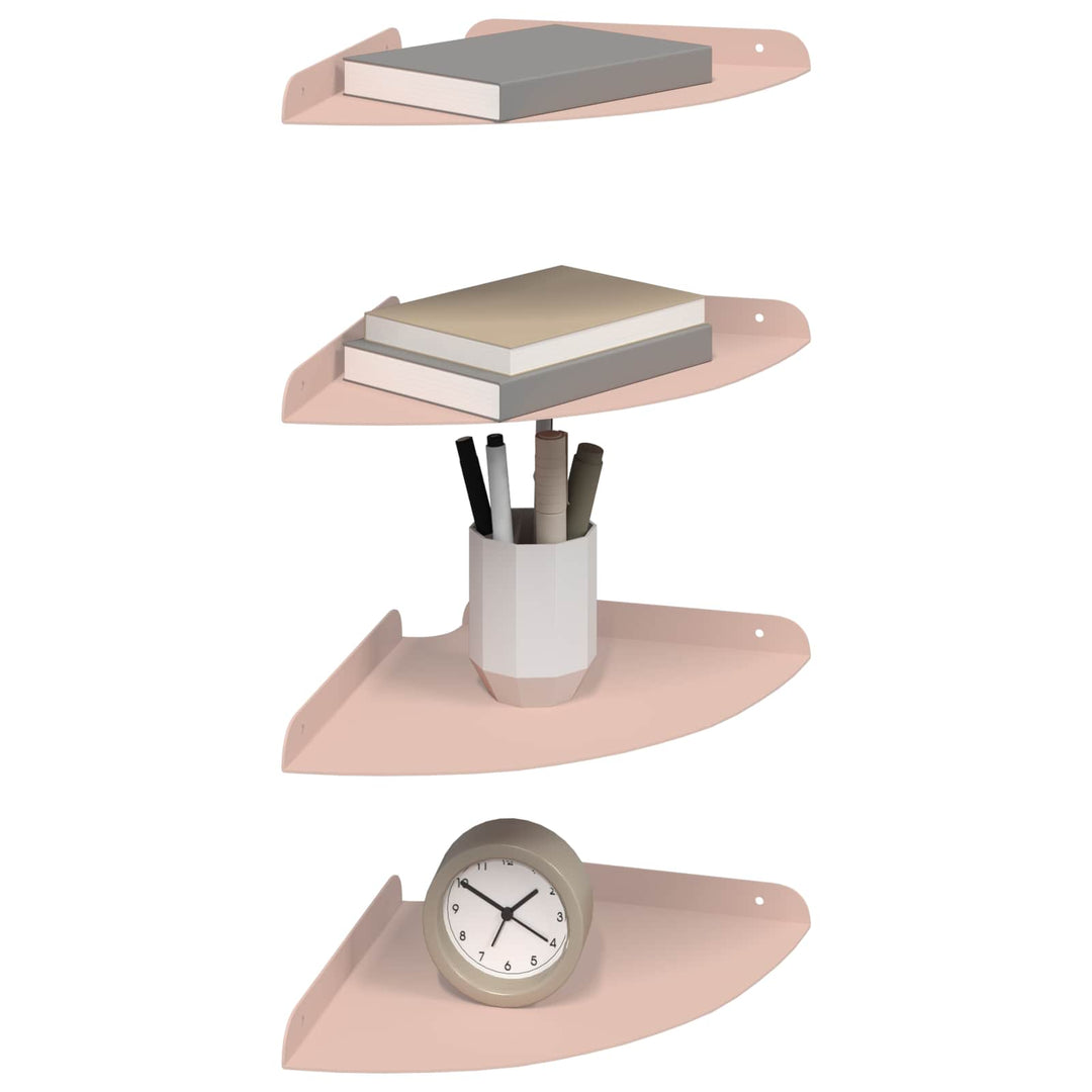 Svævende hylde med hylde 4 pcs Lyserød 24 x 24 x 2 cm