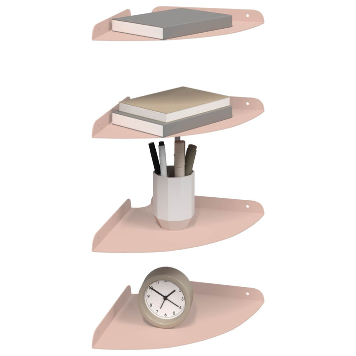 Svævende hylde med hylde 4 pcs Lyserød 24 x 24 x 2 cm
