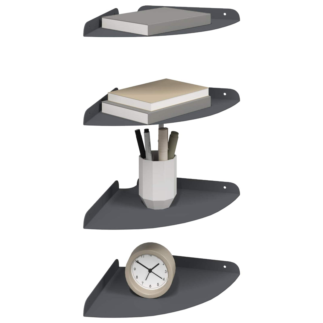 Svævende hylde med hylde 4 pcs Antracit 24 x 24 x 2,3 cm
