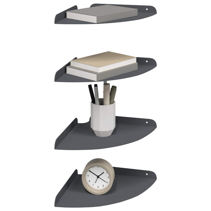 Svævende hylde med hylde 4 pcs Antracit 24 x 24 x 2,3 cm