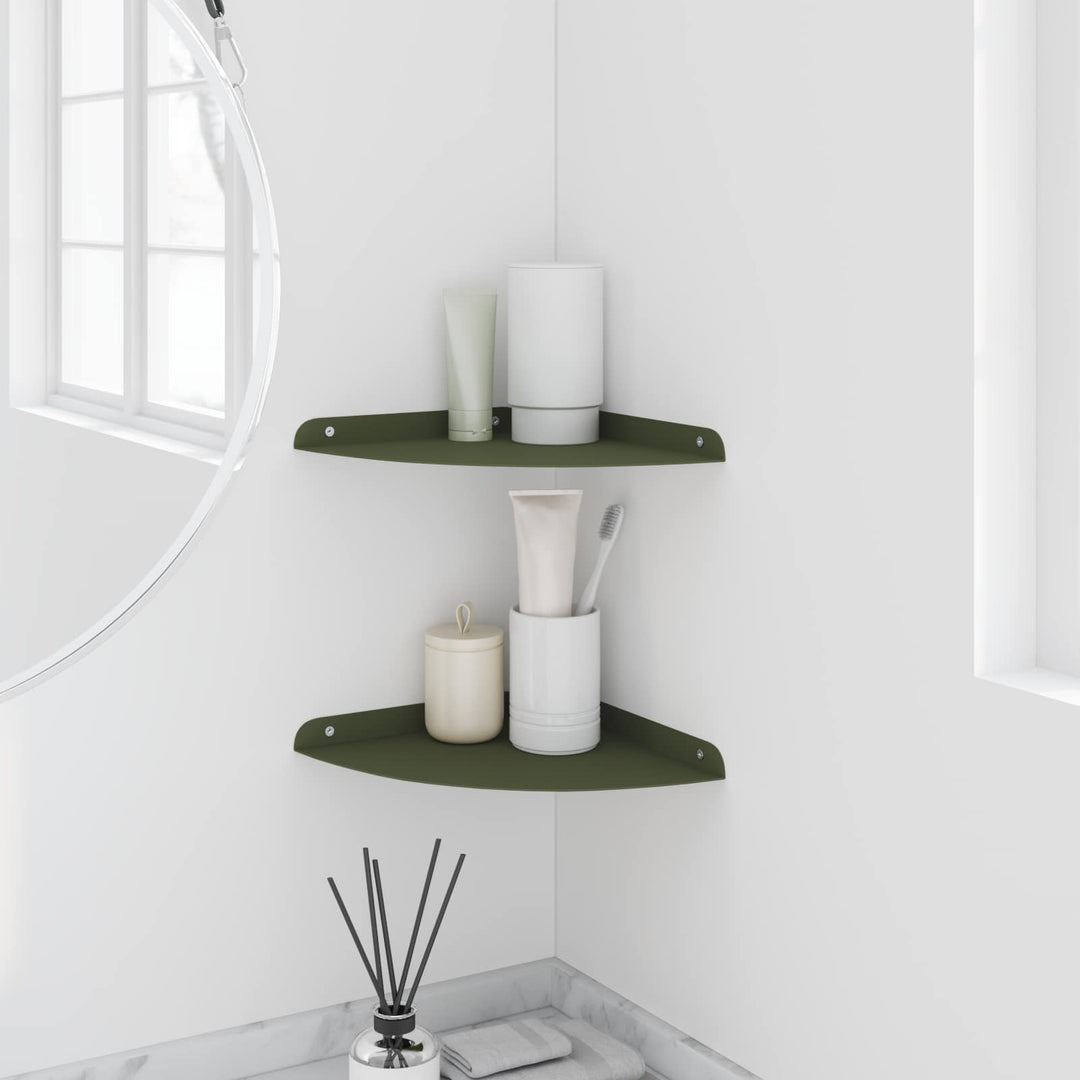 Svævende hylde med hylde 2 pcs Oliven grøn 24 x 24 x 2 cm