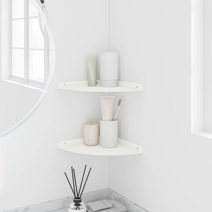 Svævende hylde med hylde 2 pcs Hvid 24 x 24 x 2 cm