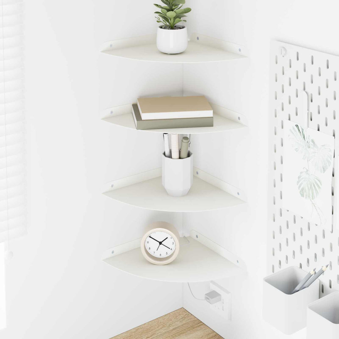 Svævende hylde med hylde 4 pcs Hvid 24 x 24 x 2 cm