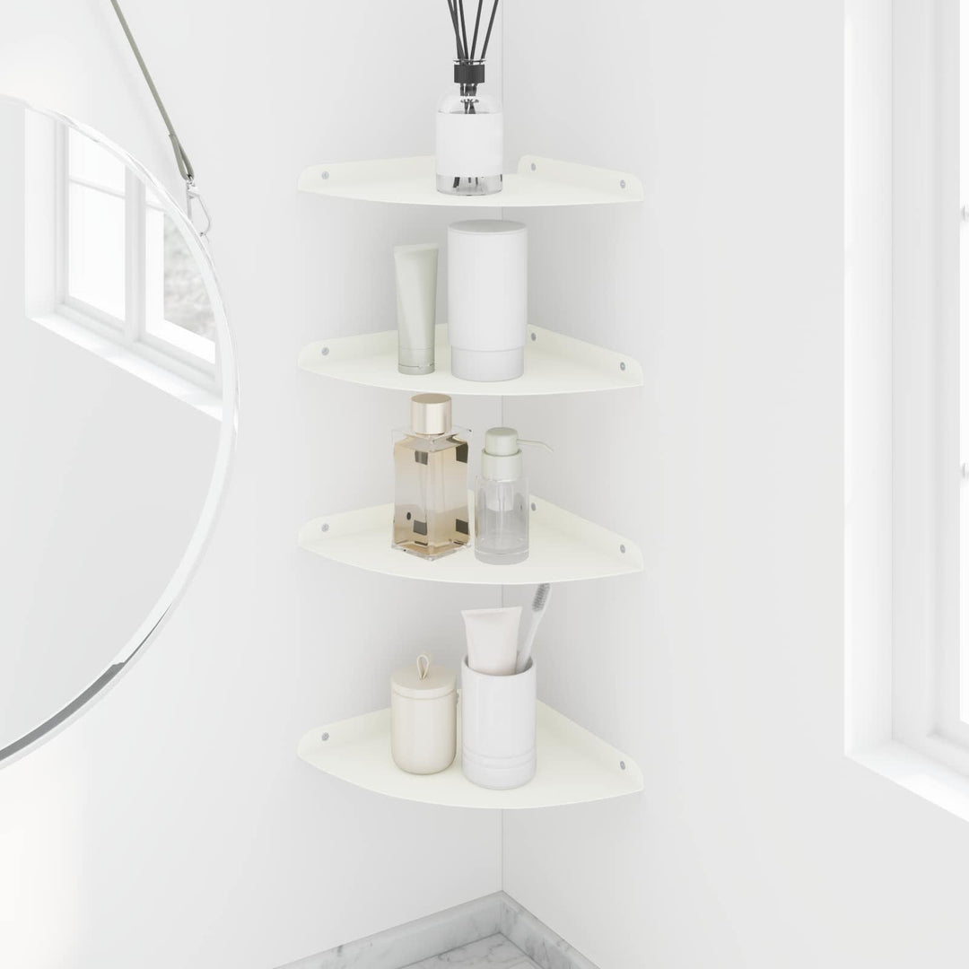 Svævende hylde med hylde 4 pcs Hvid 24 x 24 x 2 cm
