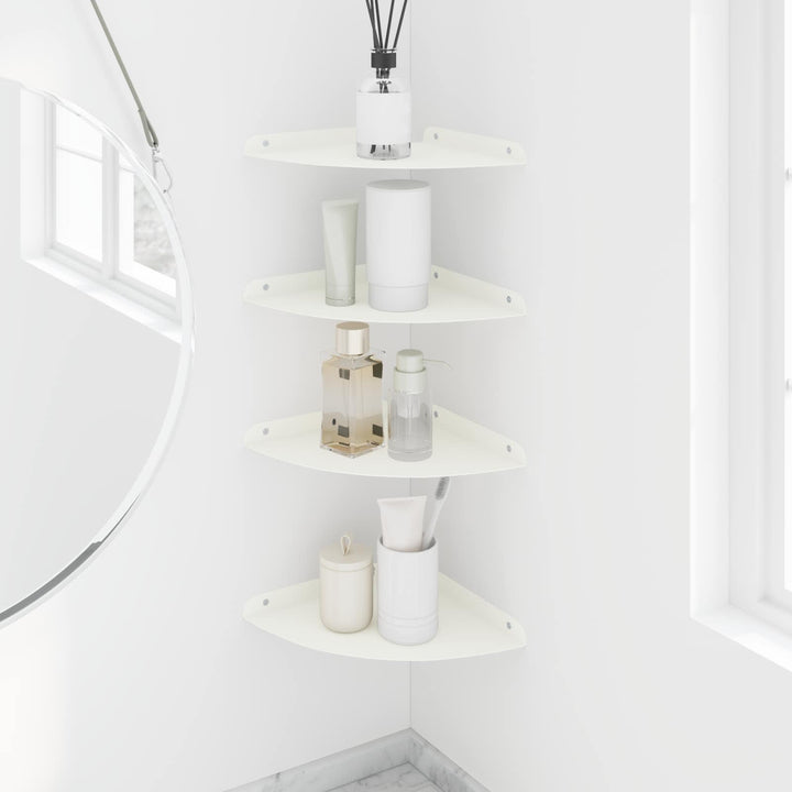 Svævende hylde med hylde 4 pcs Hvid 24 x 24 x 2 cm