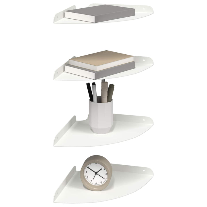 Svævende hylde med hylde 4 pcs Hvid 24 x 24 x 2 cm