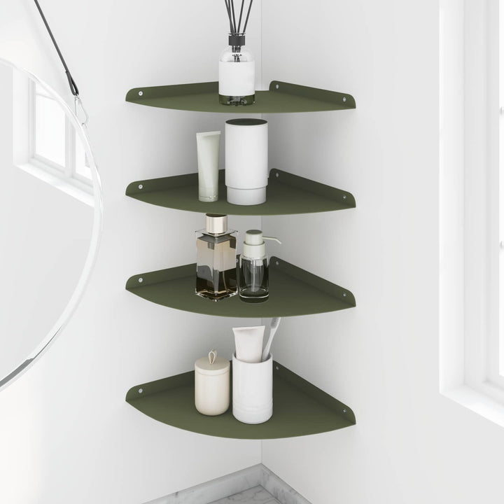 Svævende hylde med hylde 4 pcs Olivengrøn 30 x 30 x 2 cm
