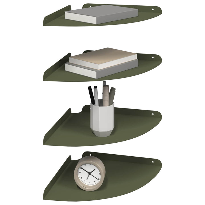 Svævende hylde med hylde 4 pcs Olivengrøn 30 x 30 x 2 cm