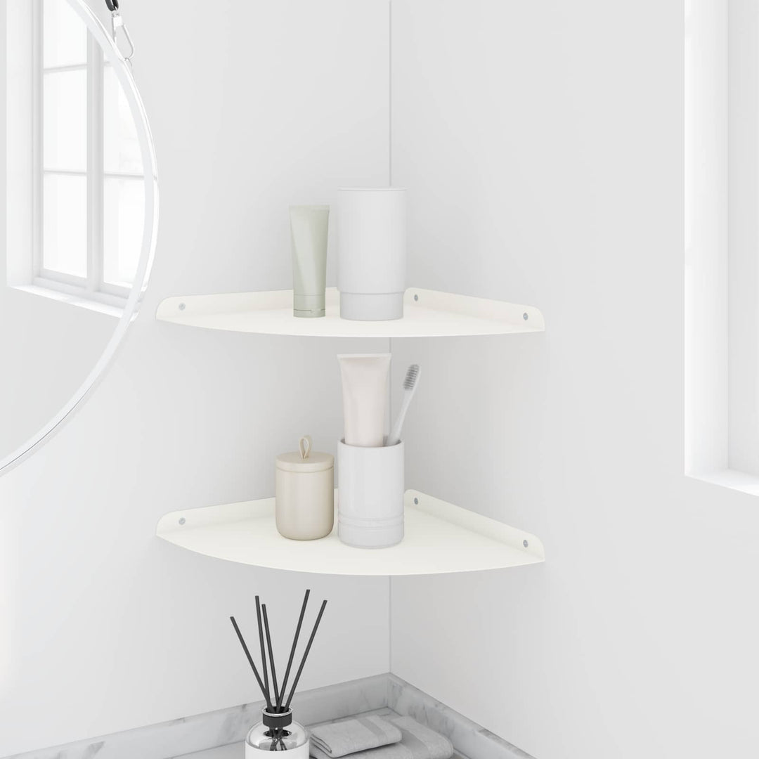 Svævende hylde med hylde 2 pcs Hvid 30 x 30 x 2 cm