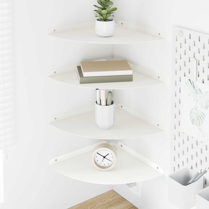 Svævende hylde med hylde 4 pcs Hvid 30 x 30 x 2 cm