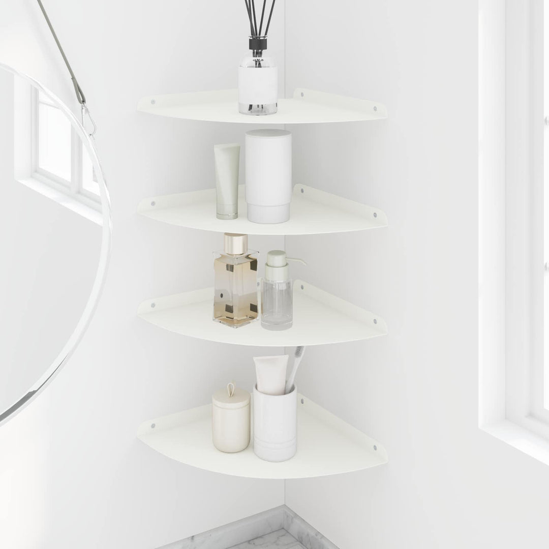 Svævende hylde med hylde 4 pcs Hvid 30 x 30 x 2 cm