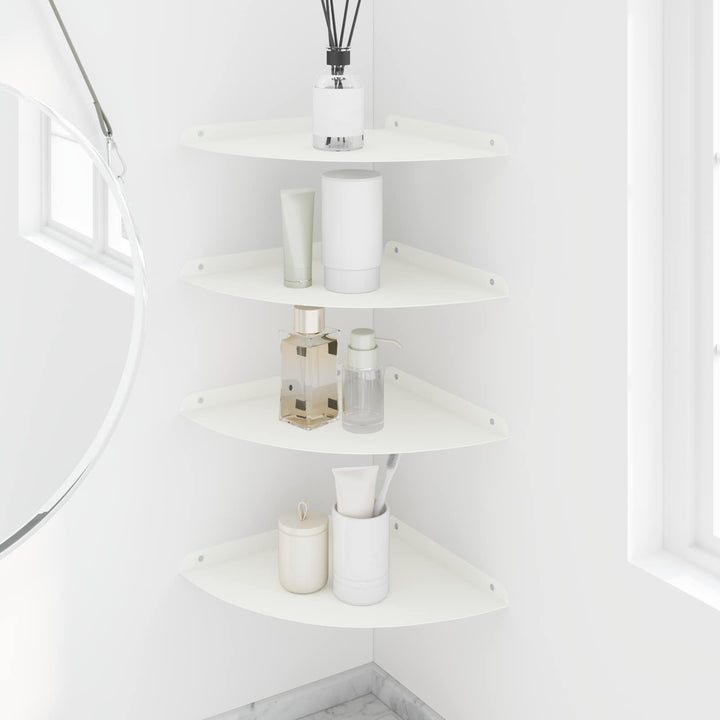Svævende hylde med hylde 4 pcs Hvid 30 x 30 x 2 cm