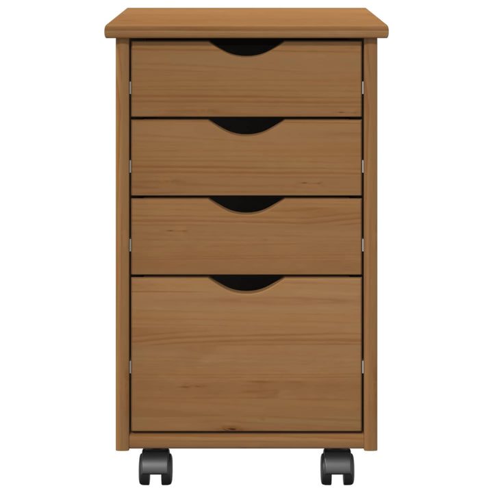 Rullende skab MOSS HonningBrun 34 x 39 x 56 cm Massivt fyrretræ