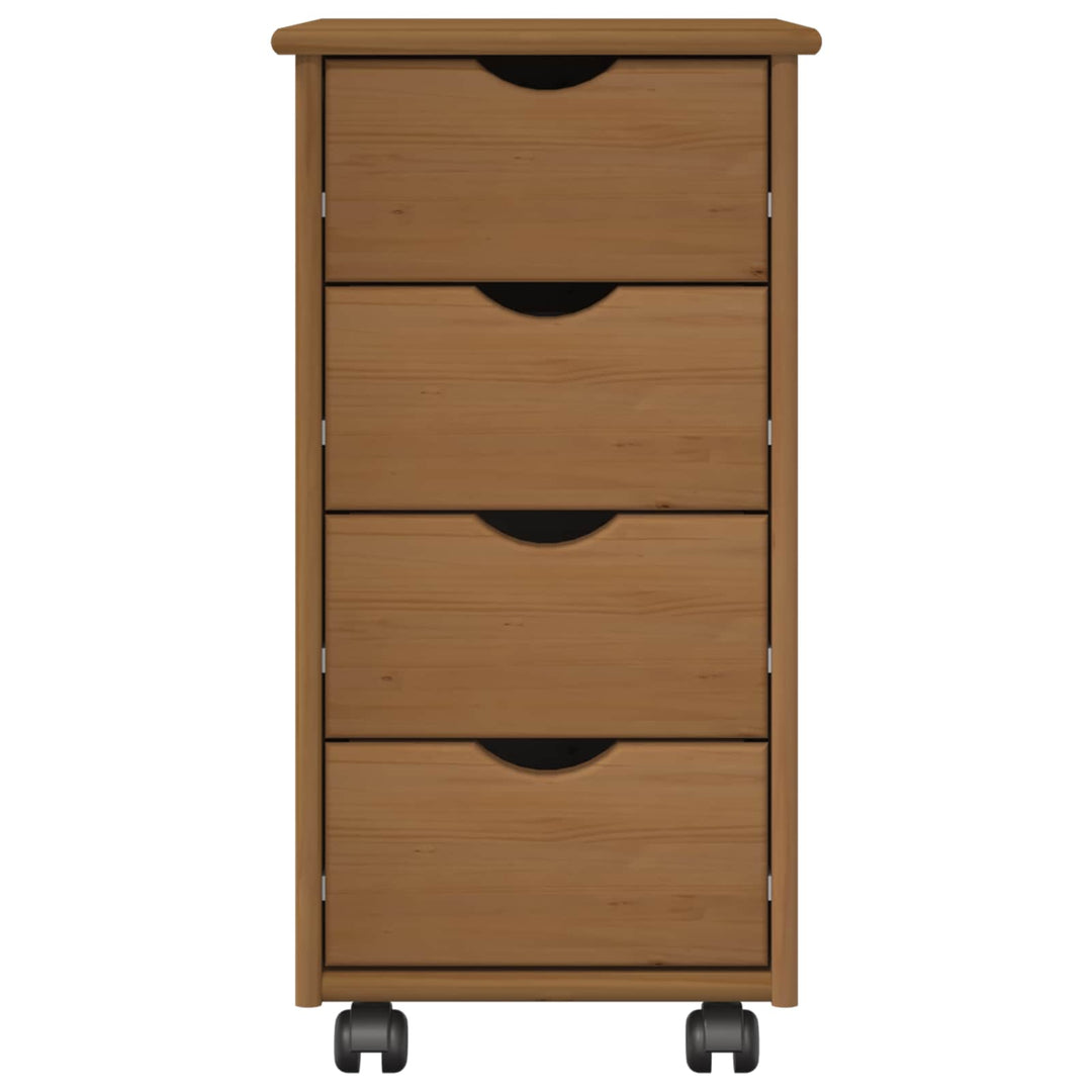 Rullende skab Honningbrun 34 x 39 x 65,5 cm Massivt fyrretræ