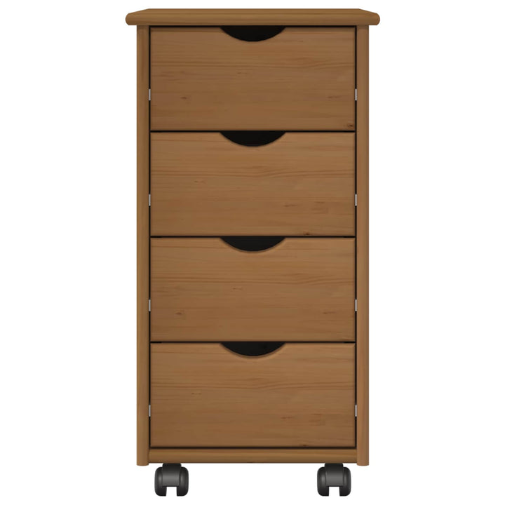Rullende skab Honningbrun 34 x 39 x 65,5 cm Massivt fyrretræ