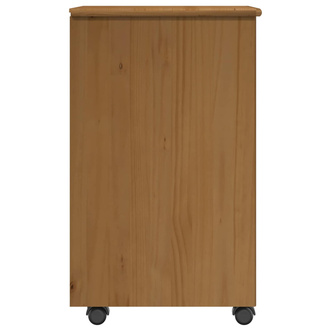 Rullende skab Honningbrun 34 x 39 x 65,5 cm Massivt fyrretræ
