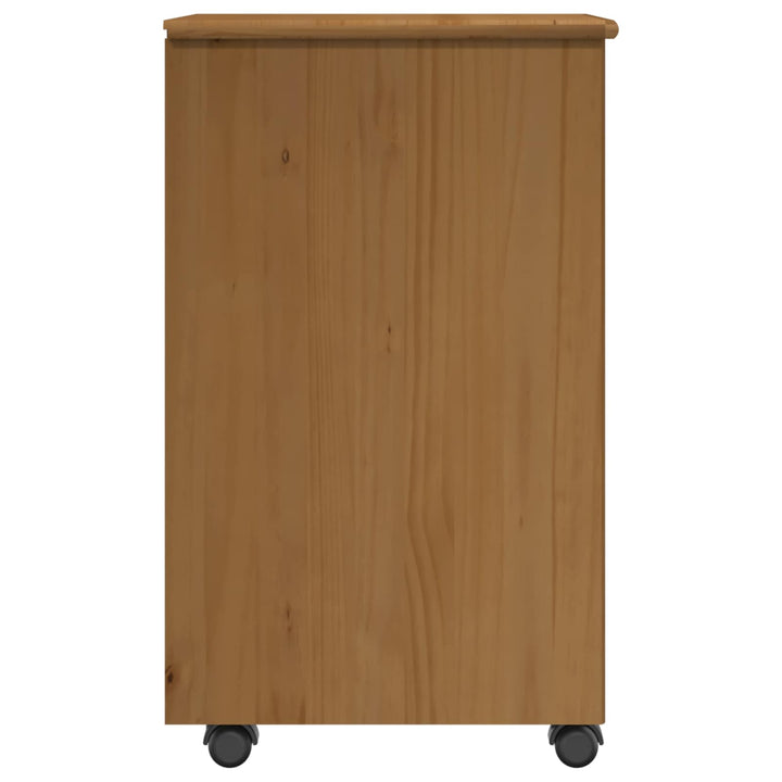 Rullende skab Honningbrun 34 x 39 x 65,5 cm Massivt fyrretræ