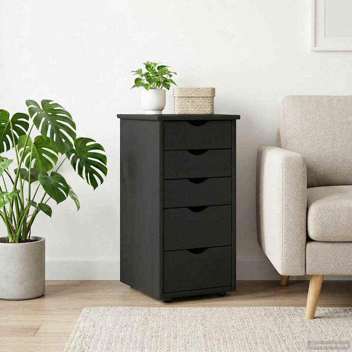 Kabinet Sort 34 x 39 x 61,5 cm Massivt fyrretræ