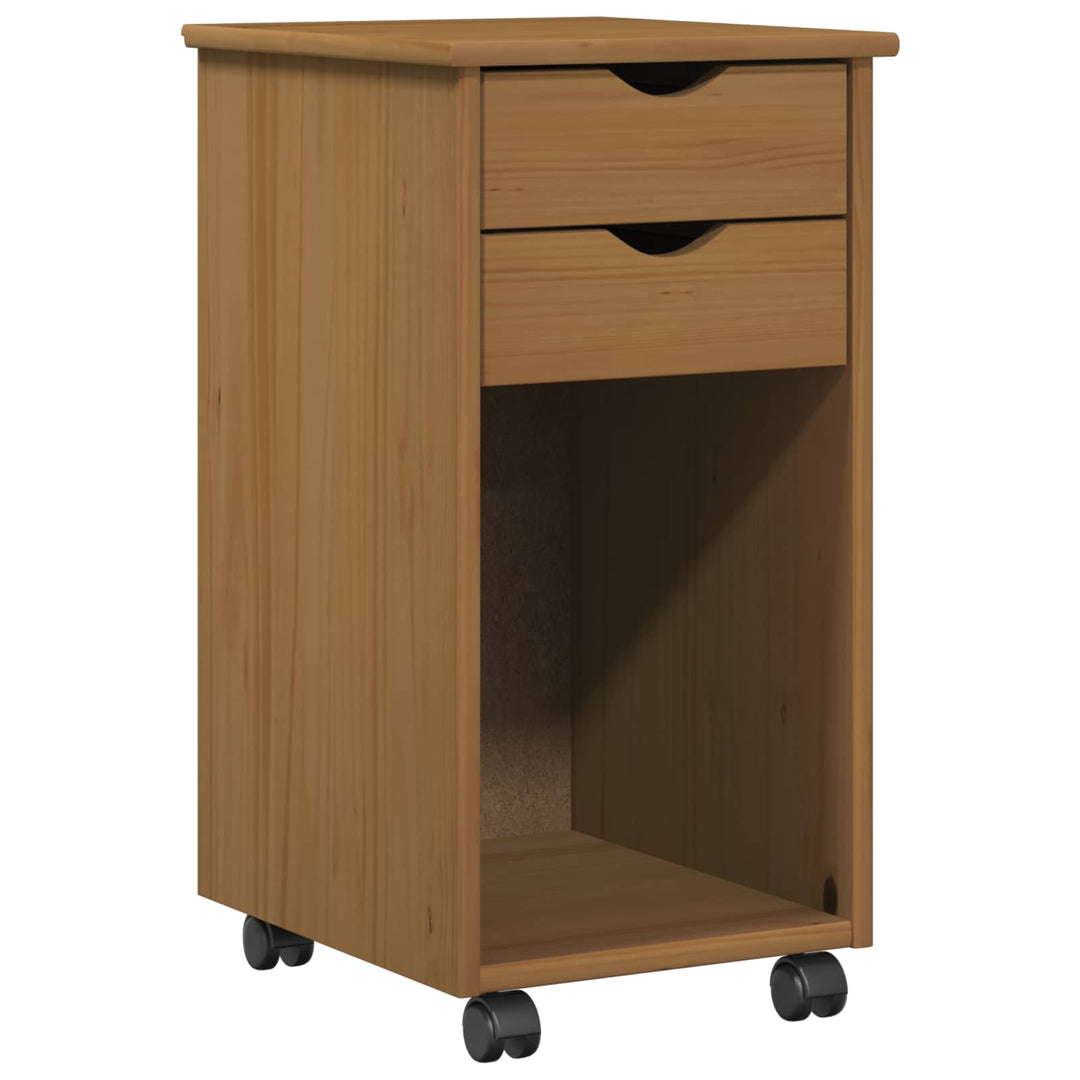 Rullende skab HonningBrun 34 x 39 x 65,5 cm Massivt fyrretræ