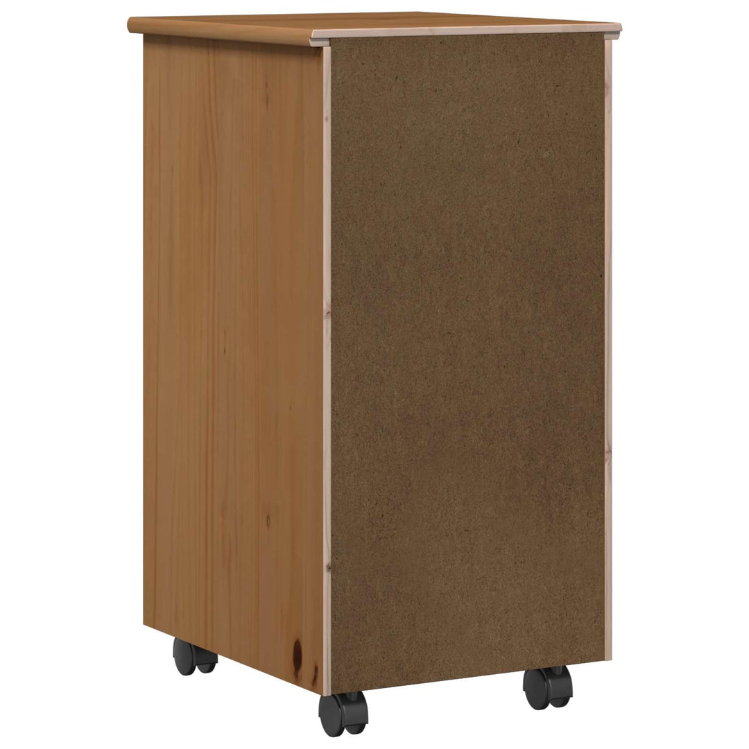 Rullende skab Honningbrun 34 x 39 x 65,5 cm Massivt fyrretræ