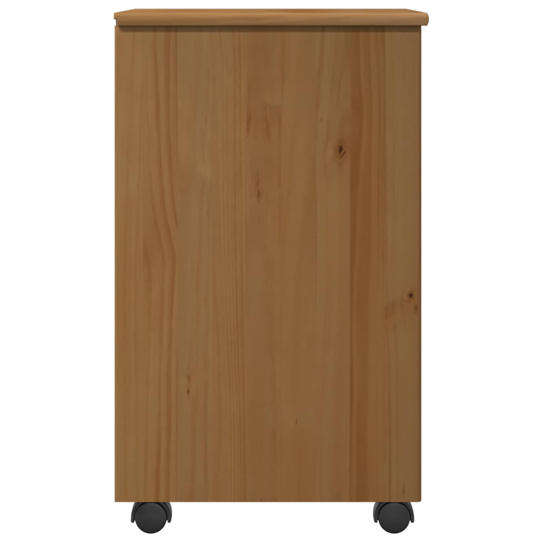 Rullende skab Honningbrun 34 x 39 x 65,5 cm Massivt fyrretræ
