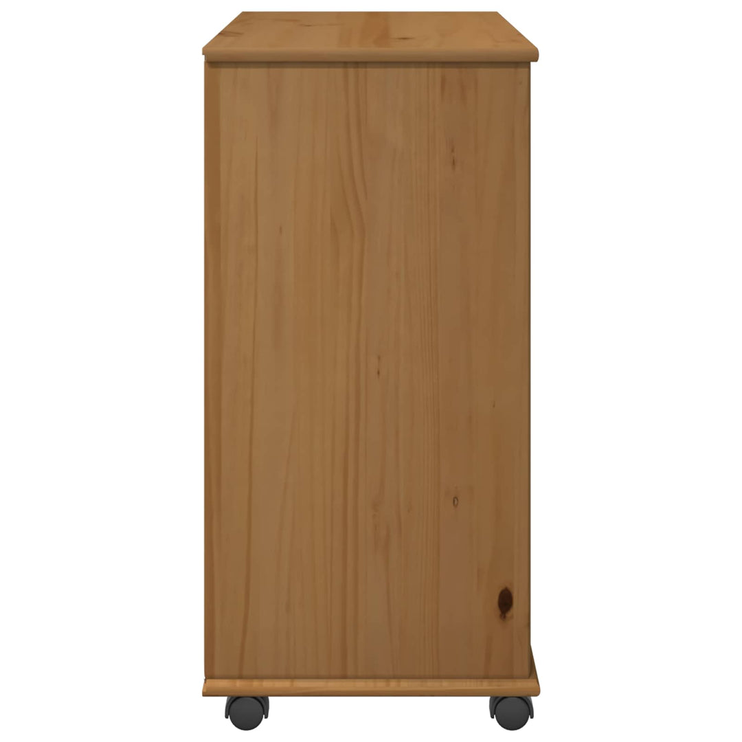 Rullende skab Honningbrun 63,5 x 39 x 79 cm Massivt fyrretræ