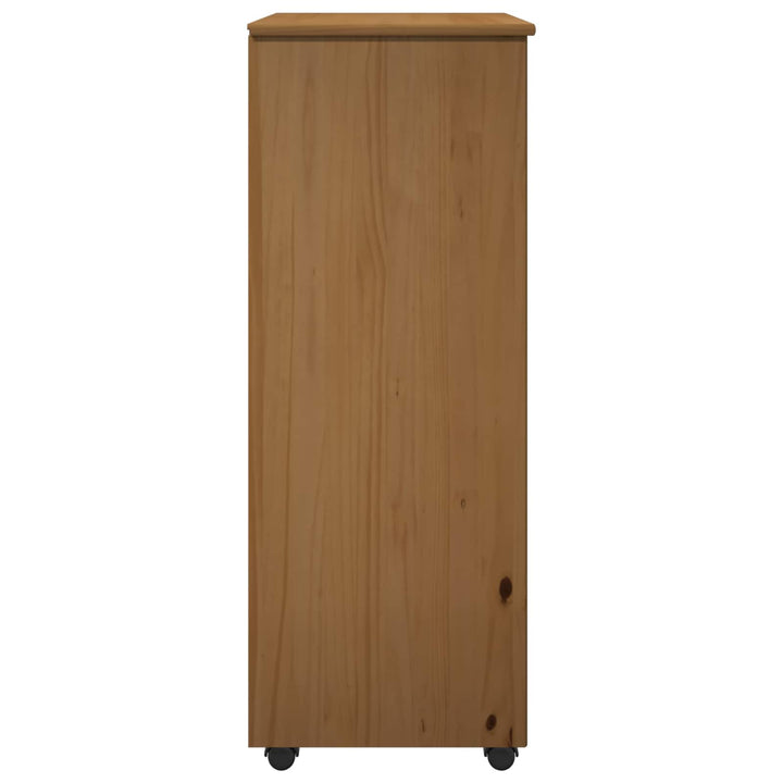 Rullende skab Honningbrun 53 x 39 x 103 cm Massivt fyrretræ