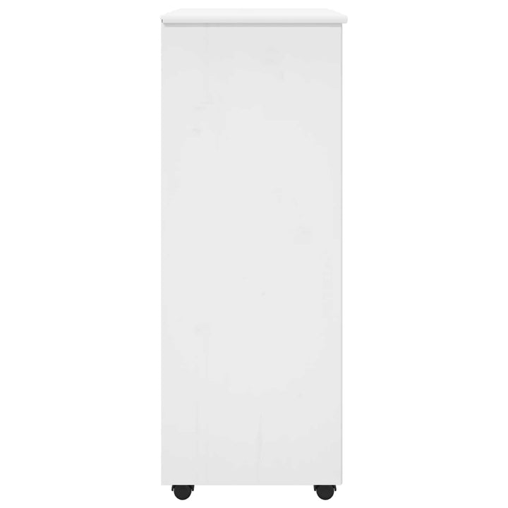 Rullende skab med hjul Hvid 53 x 39 x 103 cm Massivt fyrretræ