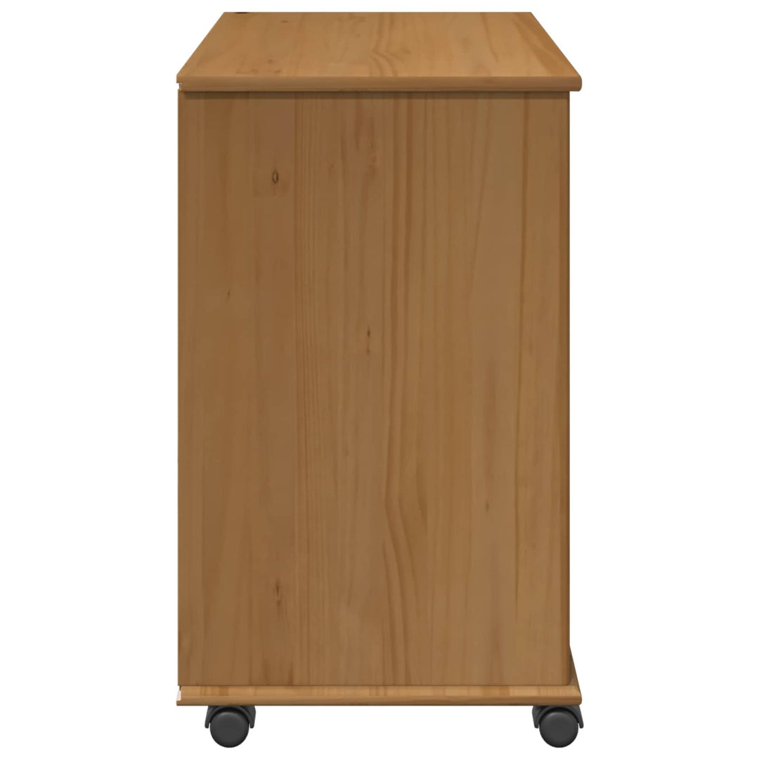 Rullende skab Honningbrun 63,5 x 39 x 65,5 cm Massivt fyrretræ