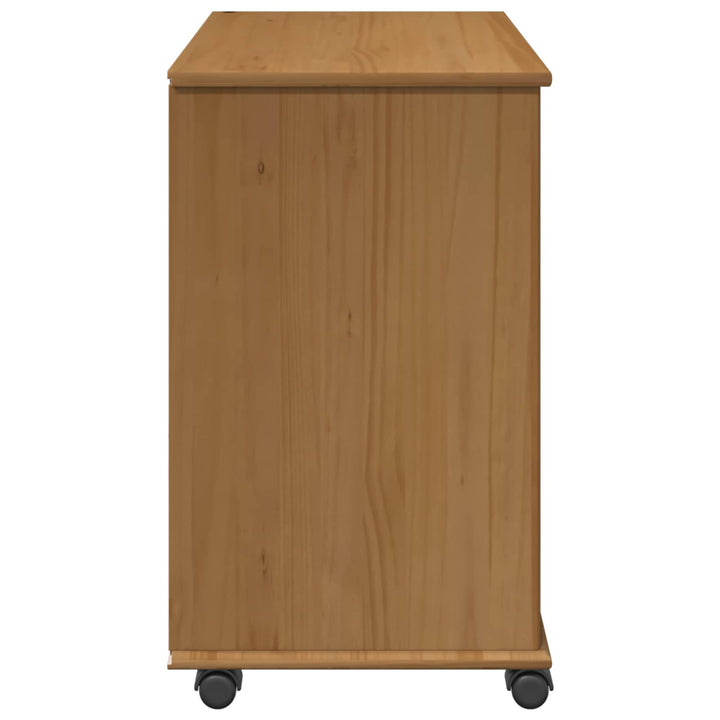 Rullende skab Honningbrun 63,5 x 39 x 65,5 cm Massivt fyrretræ