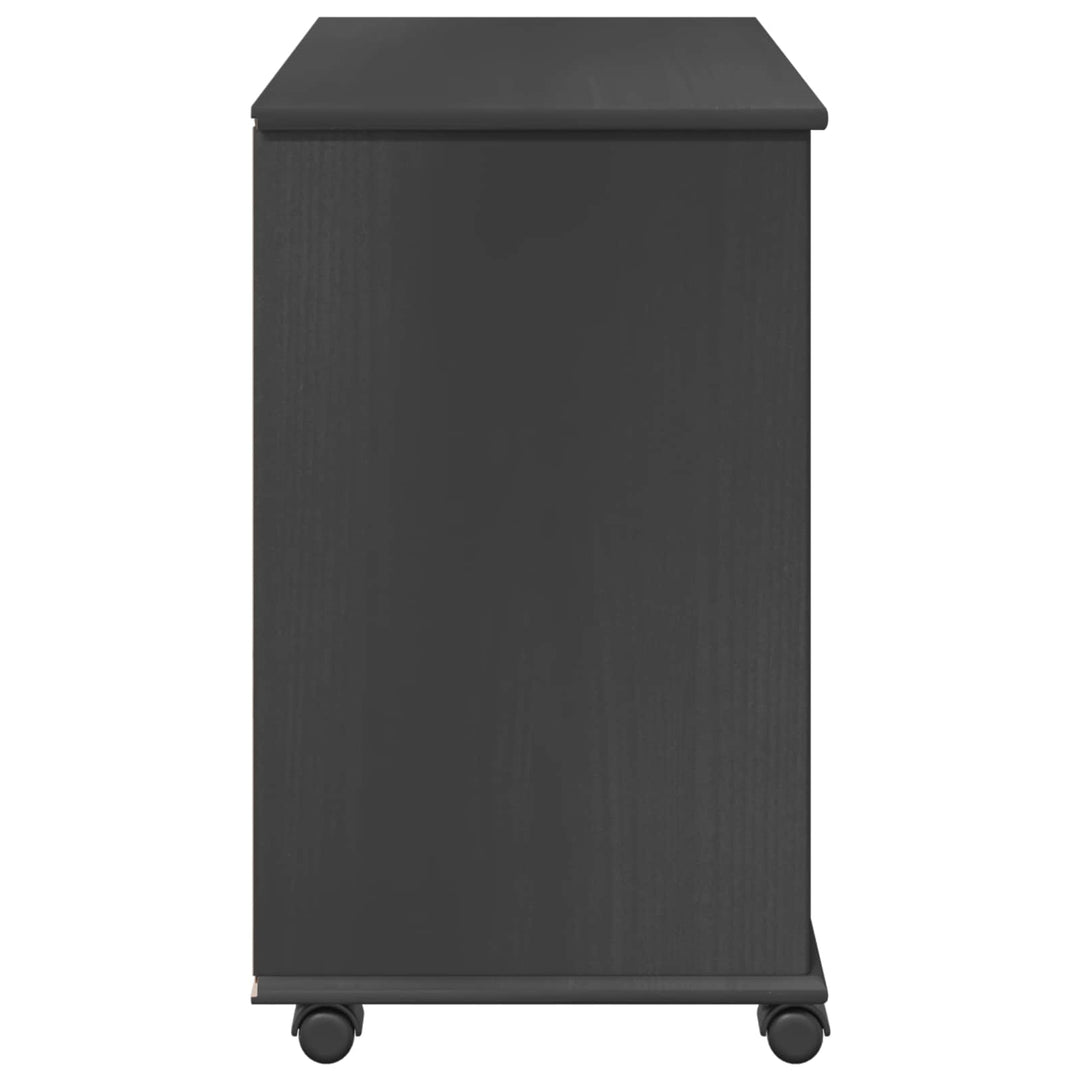 Rullende skab med hjul Grå 63,5 x 39 x 65,5 cm Massivt fyrretræ