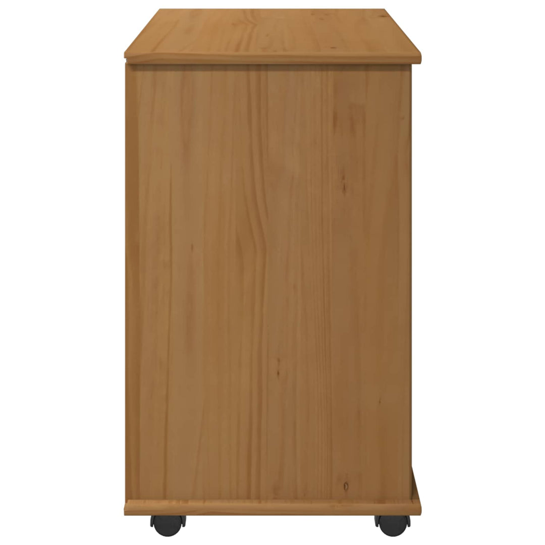 Rullende skab Honningbrun 63,5 x 39 x 65,5 cm Massivt fyrretræ